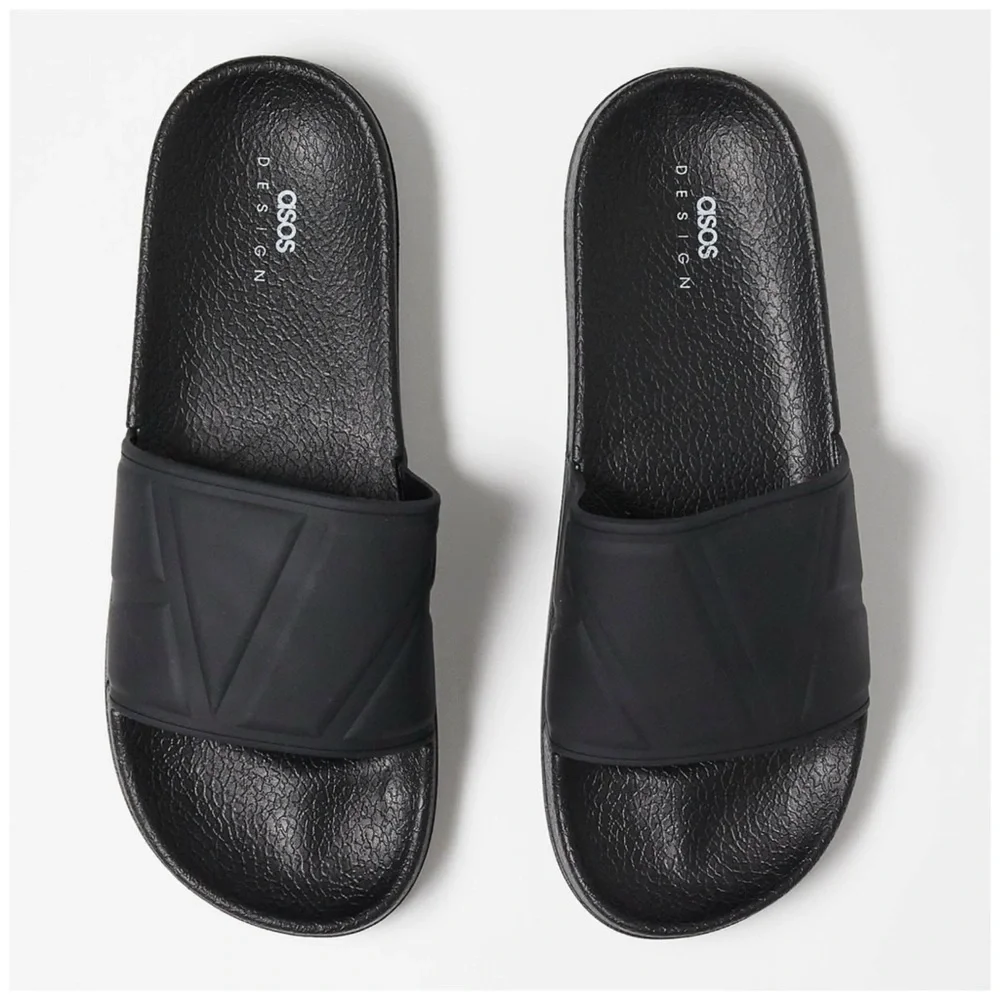 ASOS DESIGN • Sliders In Black • Men’s Size 13